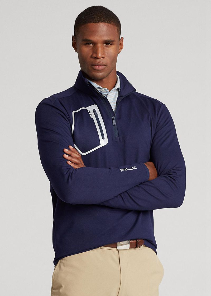 Sudadera RLX Golf Hombre Performance Jersey Quarter-Zip Pullover Chile Azul Marino NDVEO-6358